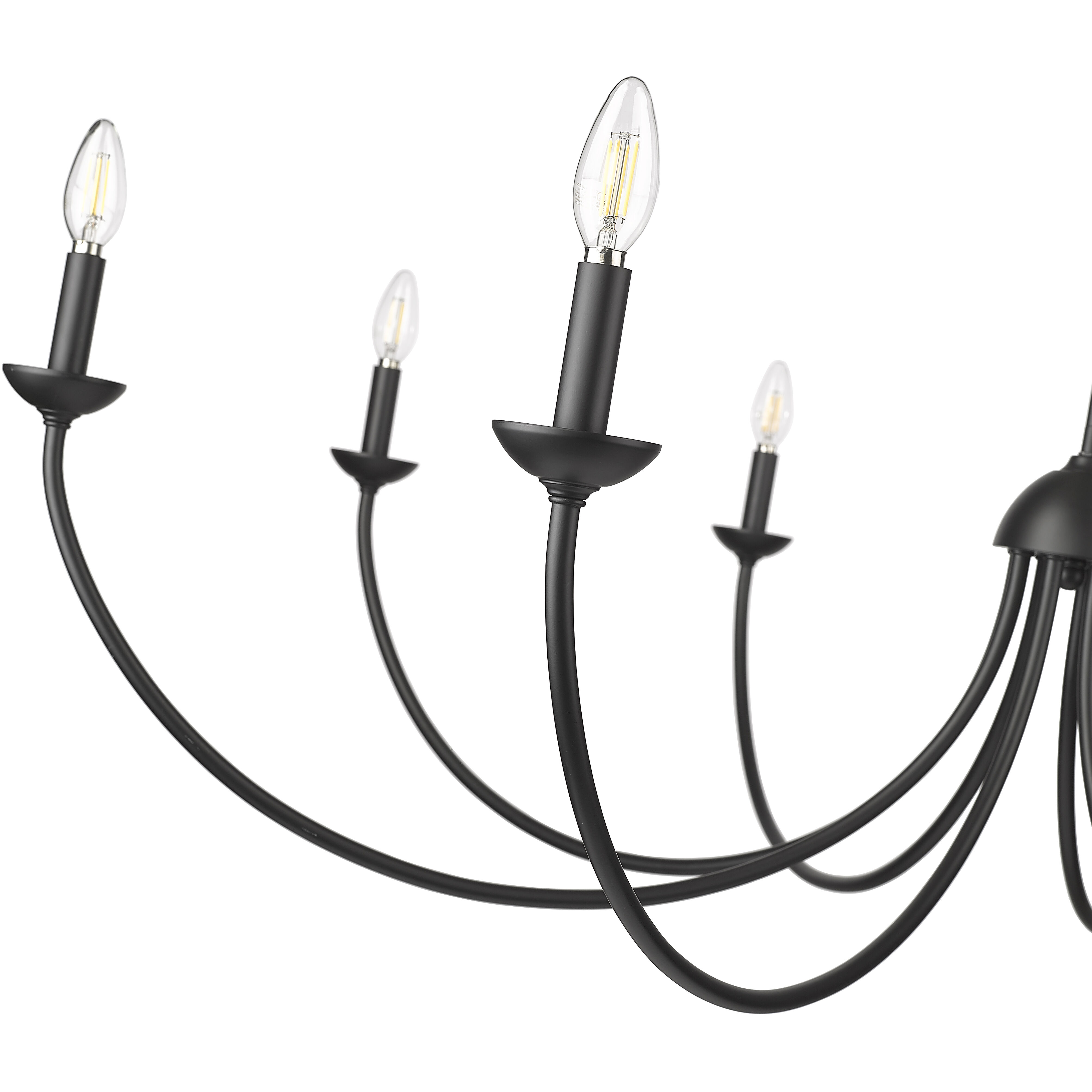 Huxley 8 Light 52 inch Matte Black Chandelier Ceiling Light